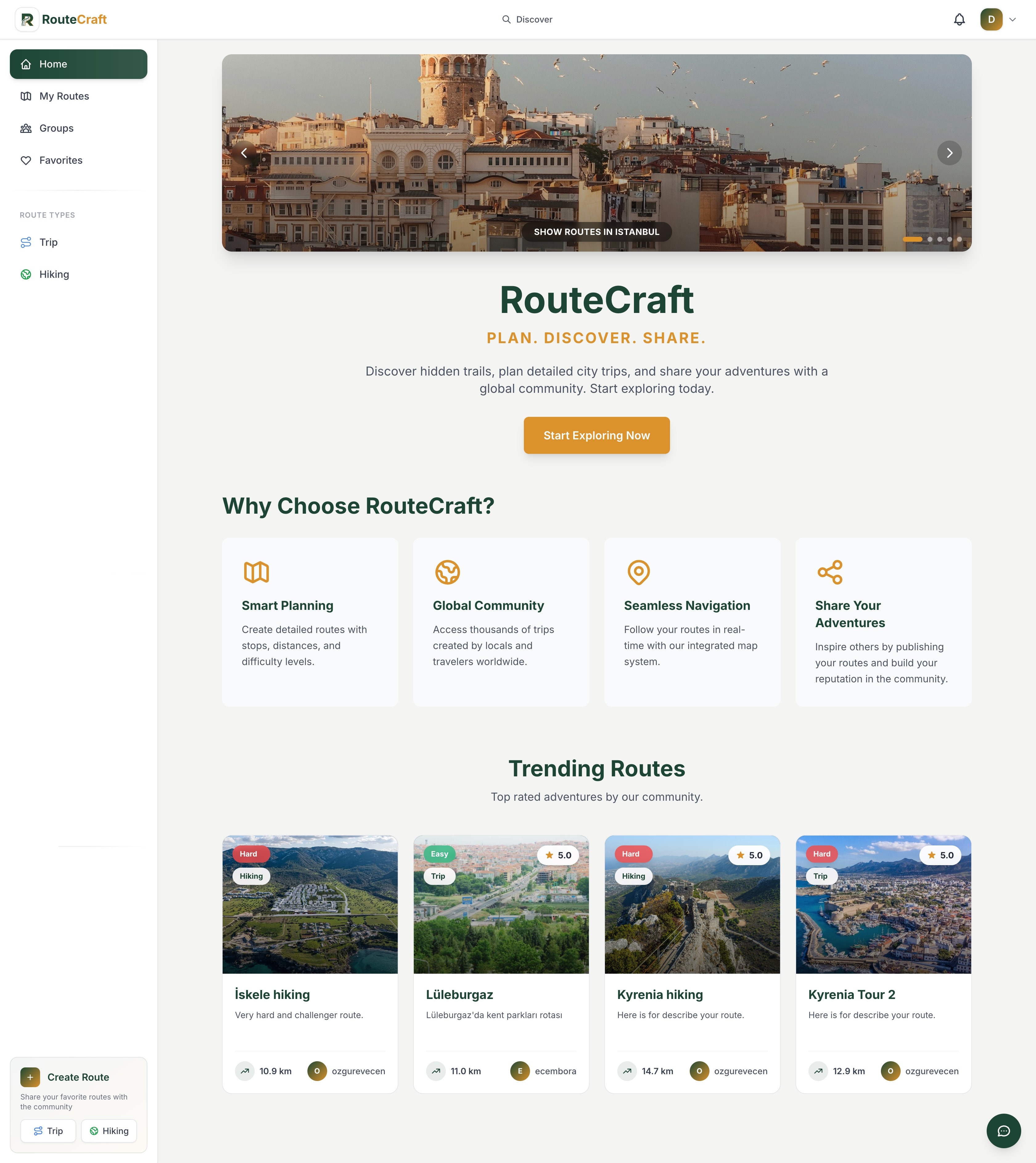 RouteCraft screenshot 1